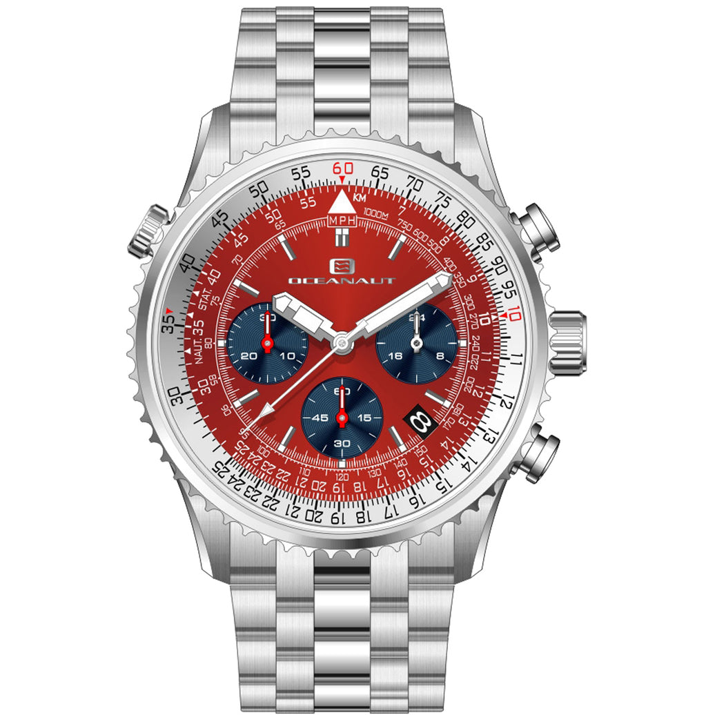 Oceanaut Men's Flight Red Dial Watch - OC0132